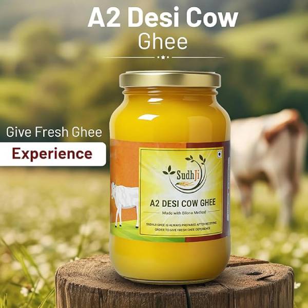 SudhJi 100% Pure A2 Cow Ghee | Traditional Bilona Method | Ayurvedic Ghrita | 1Ltr. - Image 4
