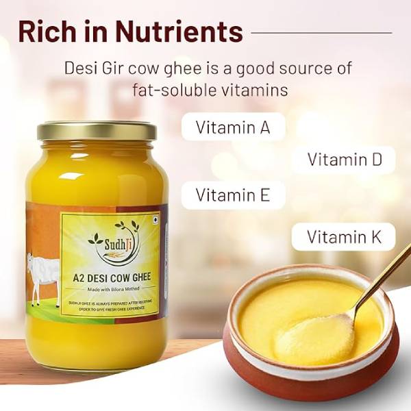 SudhJi 100% Pure A2 Cow Ghee | Traditional Bilona Method | Ayurvedic Ghrita | 1Ltr. - Image 6